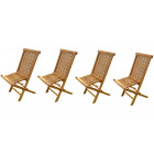 Lot de 4 chaises pliantes jumak teck huilé