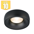 Lot de 10 spots led alpha noir gu5.3/gu10 rond saillie ip20