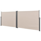 Double brise-soleil pare-soleil garde-vue métal et polyester 180 x (2 x 300) cm beige