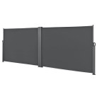 Double brise-soleil pare-soleil garde-vue métal et polyester 2 x 300 x 180 cm gris