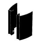 Paire de poignées aileron 300mm alma componentes entraxe 200mm - ral9005 noir - 7060-300-9005