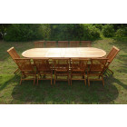 Ensemble de jardin en teck huilé haasi 12 chaises jumak