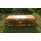Ensemble de jardin en teck huilé kaloa 10 chaises jumak