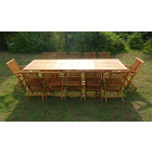 Ensemble de jardin en teck huilé kaloa 10 chaises 2 fauteuils jumak