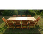 Ensemble de jardin en teck huilé kaloa 10 fauteuils pliants jumak