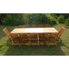 Ensemble de jardin en teck huilé kaloa 12 chaises jumak