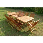 Ensemble de jardin en teck huilé kaloa 8 chaises 2 fauteuils jumak