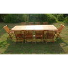 Ensemble de jardin en teck huilé kaloa 8 chaises 2 fauteuils jumak