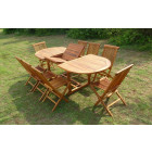 Ensemble de jardin en teck huilé munggi 8 chaises jumak