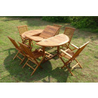 Ensemble de jardin en teck huilé sentak 4 chaises 2 fauteuils jumak