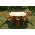 Ensemble de jardin en teck huilé sentak 6 chaises jumak