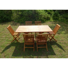 Ensemble salon de jardin en teck huilé sidan 6 chaises jumak