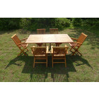 Ensemble de jardin en teck huilé sidan 6 fauteuils pliants jumak