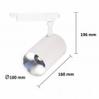 Spot led sur rail 30w 80 binaire monophasé blanc - couleur eclairage au choix