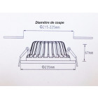 Downlight spot led cob carré convexe 40w 235mm - couleur eclairage au choix