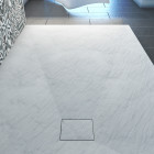 Receveur à poser en matériaux composite smc - finition ardoise blanc mat - 90x140cm - rock 2 white 90