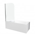 Pare baignoire pivotant 130x75cm profilé aluminium chrome - VELA CHROME Aurlane - FAC272