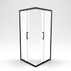 Paroi porte de douche carrée - crush square 90- 90x90x200cm - profile noir mat - verre transparent 6mm Aurlane - FAC283