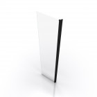 Volet pivotant 40cm pour douche à l'italienne - dim : 40x200cm - verre transparent 8mm - profilé noir mat - freedom 2 dark pivot Aurlane - FAC304