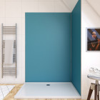 Panneau mural de douche bleu en aluminium - 120 x 210 cm - wall'it bleu 120 Aurlane - FAC330