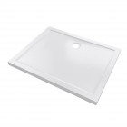 Receveur de douche a poser extra-plat en acrylique blanc rectangle - 100x80cm - bac de douche whiteness ii 100