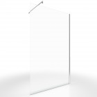 Pack paroi de douche à l'italienne - 120x200cm verre transparent 6mm - paroi + barre de fixation recoupable - freedom 2 cuttable