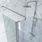 Pack paroi de douche transparent 120cm profile chrome - freedom 2 120 + barre de fixation freedom 2 telescopic + volet pivotant freedom 2 pivot Aurlane - FAC442
