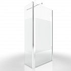 Pack paroi de douche depolie 90cm profile chrome - dim: 90x200cm - freedom 2 depoli 90 + barre de fixation freedom 2 telescopic + volet pivotant dépoli Aurlane - FAC447