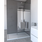 Pack paroi de douche miroir 80cm profile chrome - dim: 80x200cm - freedom 2 mirror 80 + barre de fixation freedom 2 telescopic