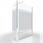 Pack paroi de douche 120x200cm effet miroir et profile chrome + barre de fixation telescopic + volet pivotant freedom 2 mirror Aurlane - FAC454