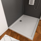 Pack panneaux muraux gris en aluminium avec profilé d'angle et de finition chrome + receveur a poser - 90 x 120cm - wall'it gris 90x120 + whiteness ii 120 Aurlane - PACP007