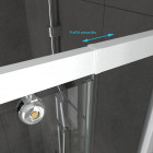 Paroi porte de douche pivotante blanc extensible 79 à 90cm de largeur - verre transparent - whity