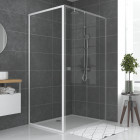 Paroi porte de douche blanc retour 80x185cm pour porte - verre transparent 5mm - whity side 80 Aurlane - FAC498