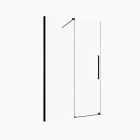 Porte de douche coulissante 120x195cm verre trempé transparent 6mm - finition noire mate - slide-in Aurlane - FAC508