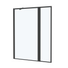 Pare baignoire avec volet pivotant 70+30x130cm - finition noir mat - dark contouring screen Aurlane - FAC674