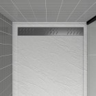 Grille linéaire en aluminium finition gun metal pour receveur - 69.5x11x0.2cm - grid line gun metal Aurlane - FAC680