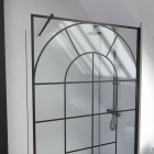 Paroi de douche déco 120x195cm - cadre et barre de fixation noir mat - verre 5mm sérigraphié - eden Aurlane - FAC686