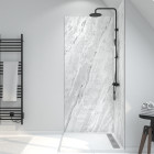 Panneau mural de douche en composite - feuille de pierre et ciment - 90 x 210 cm - ice lunar 90 Aurlane - FAC692