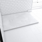 Receveur à poser en matériaux composite SMC – Finition ardoise blanc mat – 90×120 cm – ROCK 2 WHITE Aurlane - FAC697