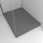 Receveur à poser en matériaux composite SMC – Finition ardoise gris – 90x120cm – ROCK 2 GREY 90 Aurlane - FAC698