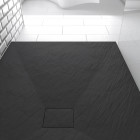 Receveur à poser en matériaux composite SMC – Finition ardoise noire – 90x120cm – ROCK 2 BLACK 90 Aurlane - FAC699