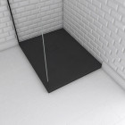 Receveur à poser en matériaux composite smc - finition ardoise noire - 70x90cm - rock 2 black 70 Aurlane - FAC702