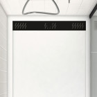 Receveur en acrylique Blanc 80x120x4 cm – Grille Linéaire Noire – WHITENESS II Aurlane - FAC708
