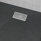 Grille rainurée en inox pour receveur - 20.15x12.3x0.55cm - rock 2 grid line Aurlane - FAC728
