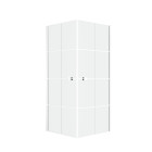 Portes de douche en angle 80x80x190 cm - motifs carrés - Couleur profilés au choix