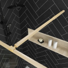 Paroi de douche avec volet pivotant 90+40x200 cm - finition or doré brossé - goldy contouring Aurlane - FAC778