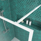 Paroi de douche - cadre et bras aluminium blanc - 120x200 cm - white contouring Aurlane - FAC901