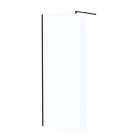 Paroi de douche en verre trempé 5 mm - finition noire - Dimensions au choix