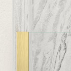 Paroi de douche à l'italienne 90x200 cm verre trempé 8 mm - finition or brossé - freedom 2 gold Aurlane - FAC914