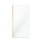 Paroi de douche à l'italienne 100x200 cm verre trempé 8 mm - finition or brossé - freedom 2 gold Aurlane - FAC923